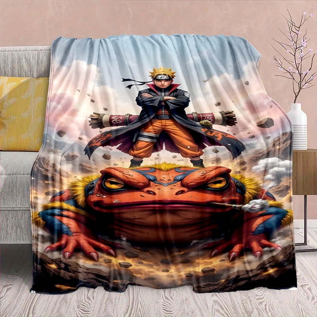 Naruto Anime Flannel Blanket - Soft Warm Perfect for Sofa, Bedding Camping Travel Office Home Decor
