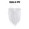 White Santa Claus Beard Adjustable Fake Curly Costume Prop Christmas Theme Dress Up Accessory Holiday Party Supplies for Adults