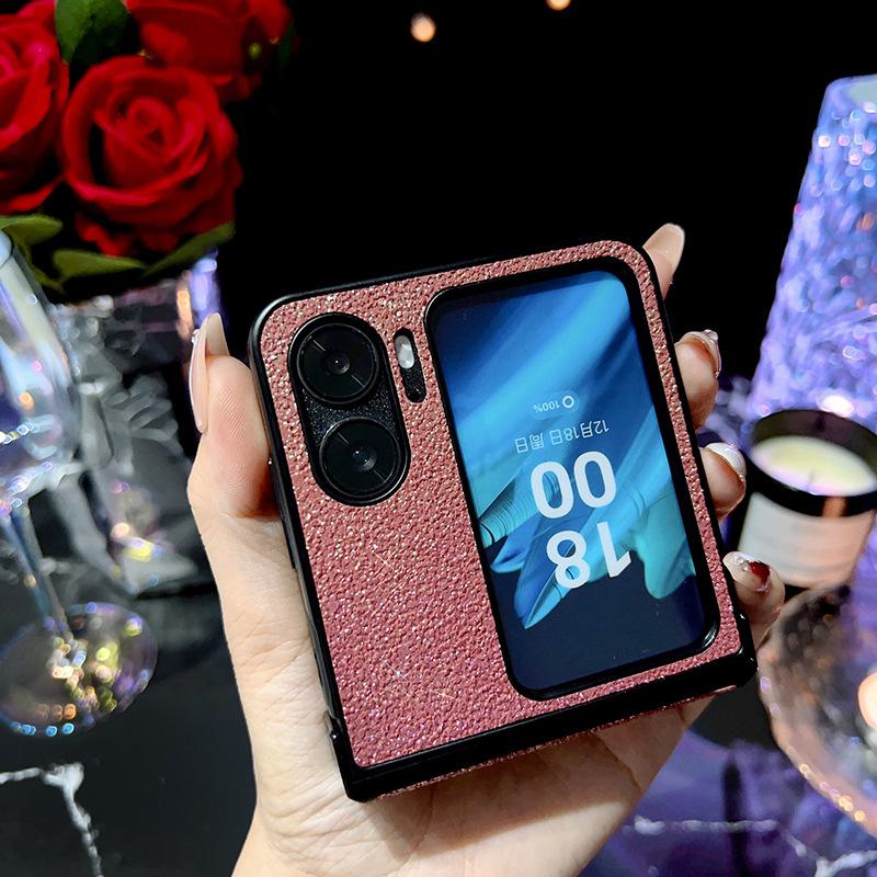 Husă de protecție colorată, mată, cu capac complet, pentru telefon OPPO Find N2 Flip cu balama, design anti-cădere.