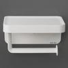 ABS Plastic Toilet Paper Holder for Bathroom/Magnetic and Shelf-Adhesive Tissue Paper Roll Holder Stand for Toilet - Pack of 1 (White)