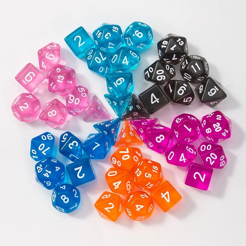 35/70pcs Multi Sided Dice Set with Bags Desktop Gaming Accessories RPG DND Role Playing Board Game Dice Multiple Colors TMZ
