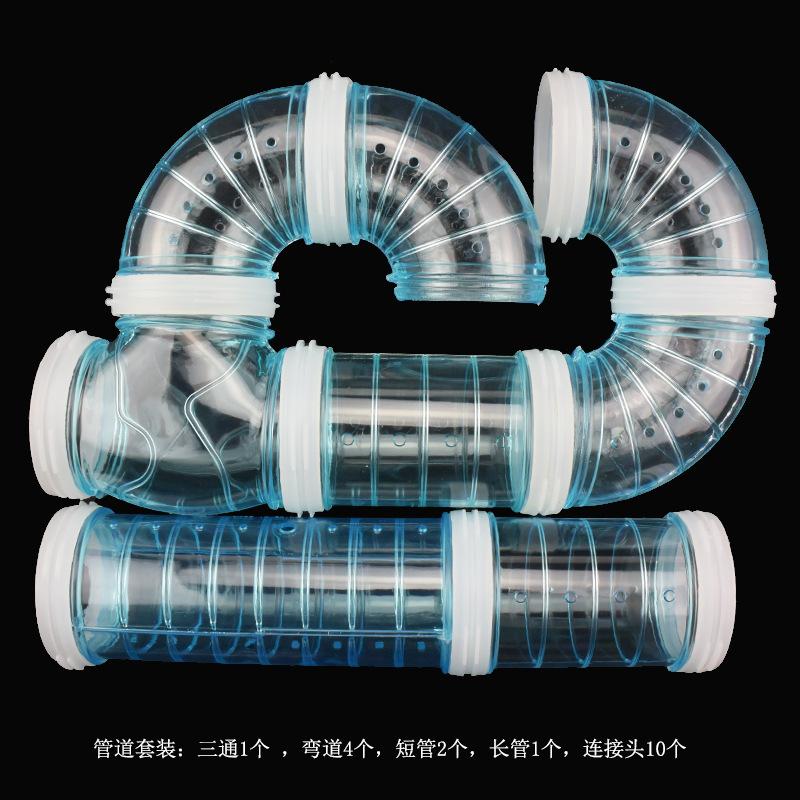 

Hamster Coop External Pipelines Can Be Randomly Spliced DIY Landscape Design Pipes Hamster Cage Modification Movement Tunnel синий
