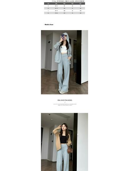 Autumn 2025 Women's High-Waisted Wide-Leg Floor-Length Sweatpants: Loose-Fit, Casual, Draped Style.