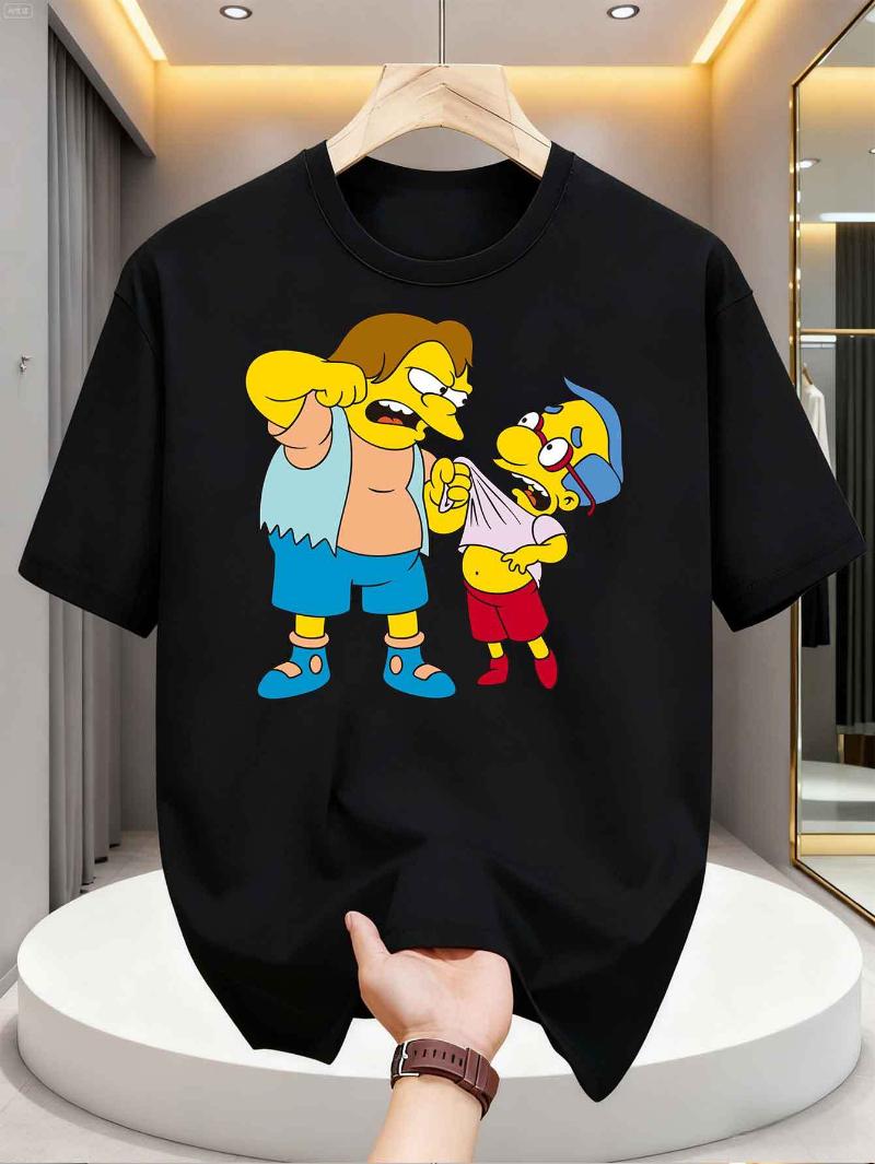 

2025 The Simpsons Unisex s Street T-shirt Sweatshirt with The best gift Homer Print Pattern New Trendy 100% cotton printed T-shirt S