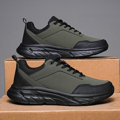 Large Size Leather Casual Sports Shoes Outdoor Travel Shoes Lightweight Soft-soled Running Shoes