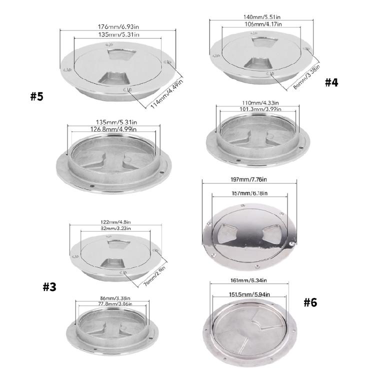 Saltwater Resistant Detachable Deck Plate 316 Stainless Steel Round Panel For Professional Vessel Marine Boat Equipment