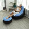 Flocked Inflatable Lazy Sofa with Footstool, Portable Leisure Inflatable Chair for Home