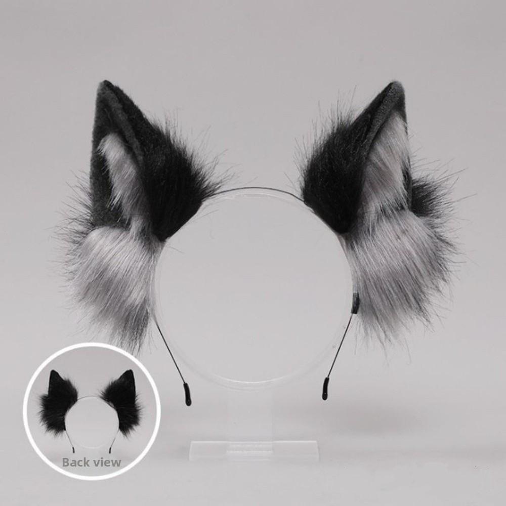 Furry Cat Ears Headband Plush Wolf Dog Hair Band Sweet Animals Hair Hoop Cosplay