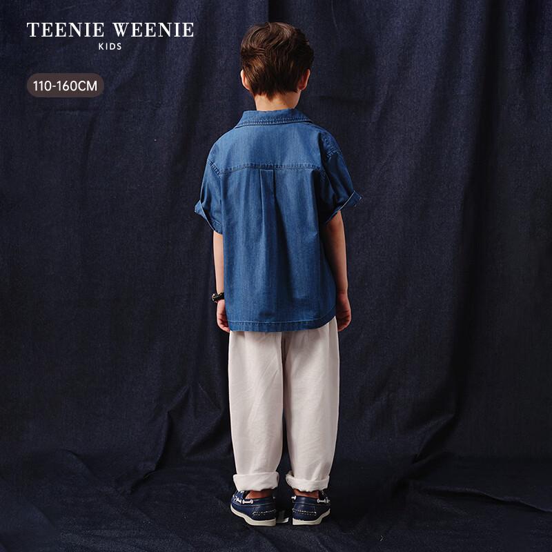 Teenie Weenie Kids Boys' Short Sleeve Cooling Denim Shirt