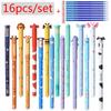 16 Styles Lovely Erasable Gel Pens with Animal Designs 8 colors Erase Ink Cute Refillable Pens for School Class Party Gift