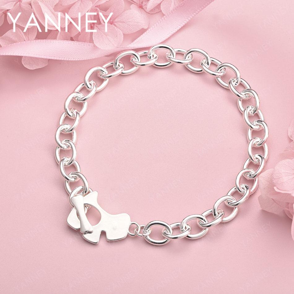

925 Sterling Silver 8 Inch Cute Puppy Bracelet Women Fashion Accessories Wedding Gifts Jewelry Party