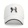 Rooster Print Baseball Cap Breathable Mesh Black with Vibrant Golden Red Rooster Design for Golf Outdoor Sports Cap