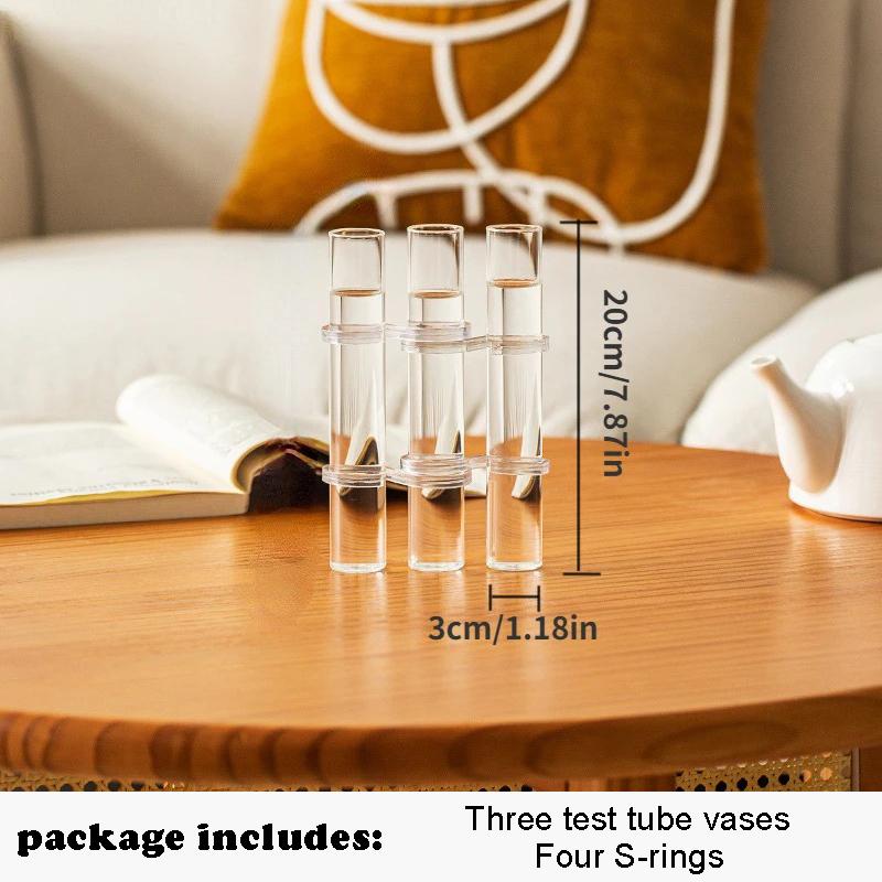 Klappvase, Wasserpflanzenvase, Klappblumenvase, Reagenzglas aus klarem Glas, hängender Blumenhalter für die Inneneinrichtung