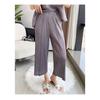 Wrinkle Casual Suit Women's Summer Irregular Top Loose Wide Leg Pants Two-piece Set