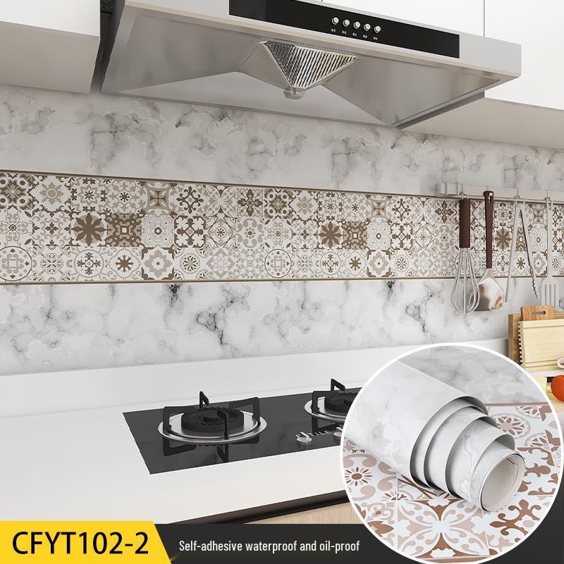 Eco-Friendly Kitchen Anti-Oil Stickers: Self-Adhesive, Waterproof, Heat-Resistant Tile and Stove Top Renovation Wallpaper.