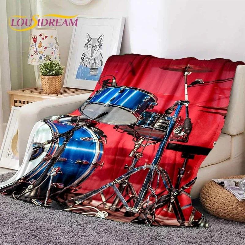 Drum Kit Drum Stand Set Music Instruments Soft Flannel Blanket for Beds Bedroom Sofa Picnic,Throw Blanket Outdoor Leisure Gift