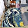 Artistic Rug with Waves and Starry Sky Design Suitable for Use As an Anti-slip Game Mat for Living Room and Bedroom Sofas