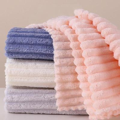 Coral Fleece Towel, Solid Color, Soft And Absorbent, Multi-Purpose, Suitable For Hotel Bathrooms.