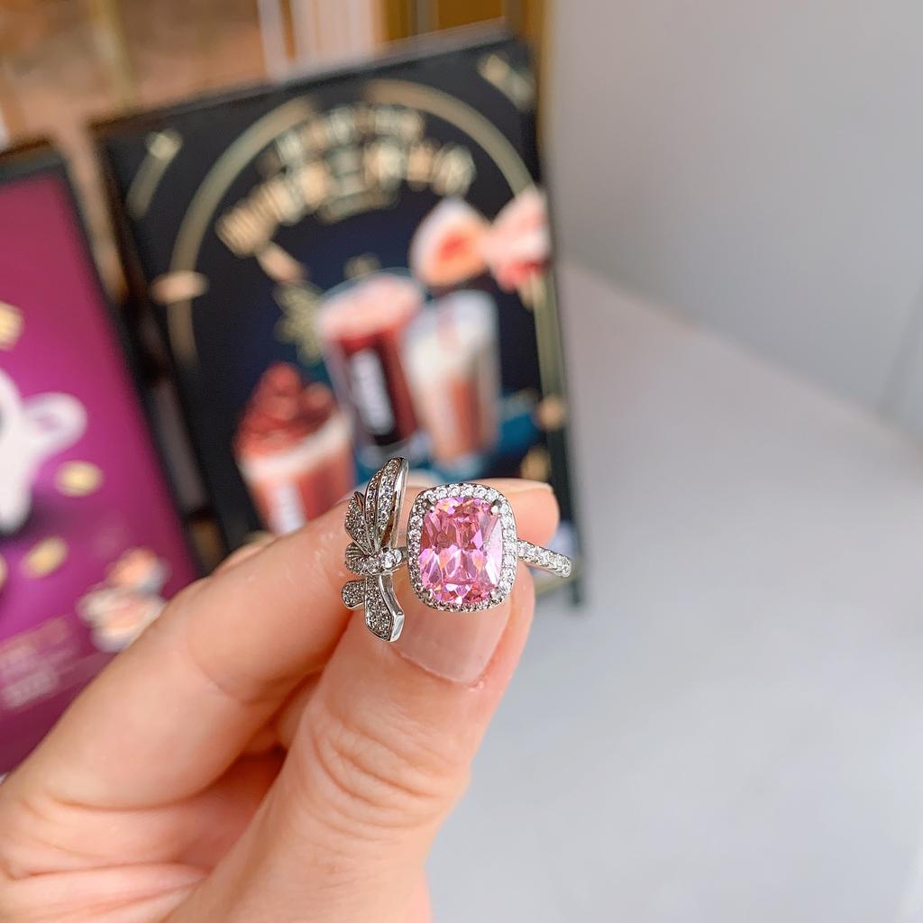 Clearing Tiktok Live Broadcast Red Corundum Fat Rectangular Ring Color Treasure Vintage Jewelry At A Loss