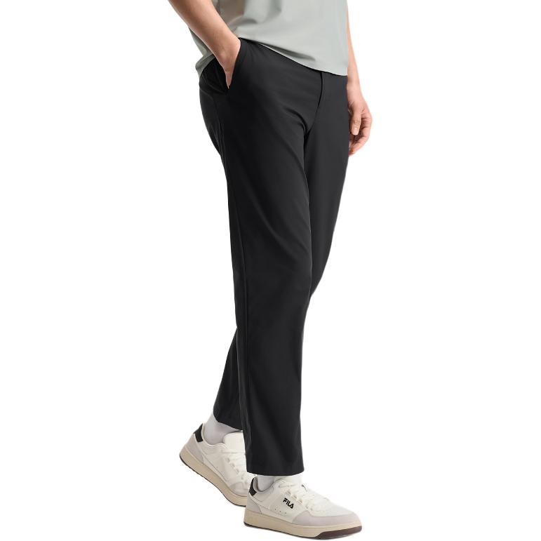 Fila Blue Series Simple Basic Cool Feel Straight Leg Woven Casual Pants Men Bottoms Black F11M522802F-BK