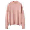 Women's High Neck Solid Color Cashmere Loose Pullover - Long Sleeve Casual Autumn/Winter Knit Sweater