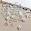 New Snowflake Nail Art Accessories Internet Celebrity Christmas Flat Double Layer White Ice Flower Resin Wearable Nail Decorations
