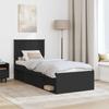 Bed Frame Black 75 X 190 Cm Solid Pine Wood