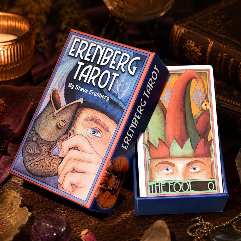 Erenberg Tarot Deck 12*7cm in Rigid Box, Intimate Close-Up Illustrations - Standard Tarot Cards Double-embossed Cardstock