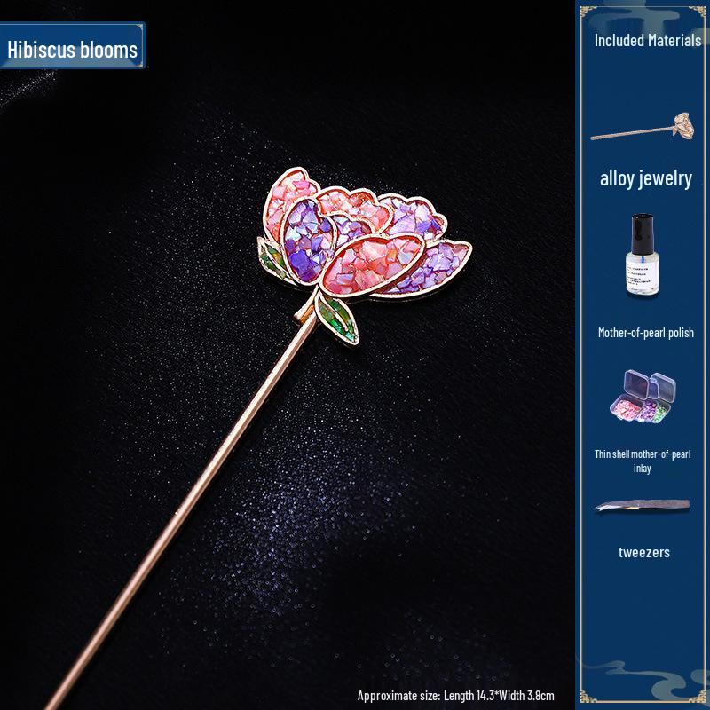 Mother-of-Pearl Hairpin Craft Kit: Brooch & Hairpin Shell Fragments - Perfect Mother’s Day Gift