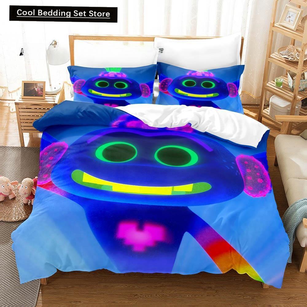 3D Print Cartoons Bed Sheet Set Trolls Bedding Set Single Twin Full Queen King Size Bed Set Adult Kid Bedroom Duvet cover Sets