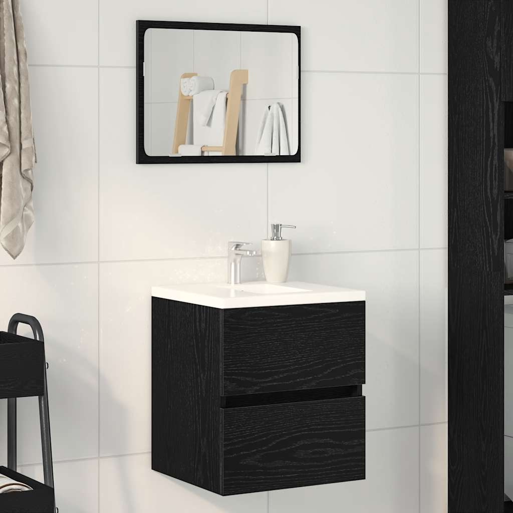 Washbasin Cabinet In Black Oak 41 X 38.5 X 45 Cm Engineered Wood