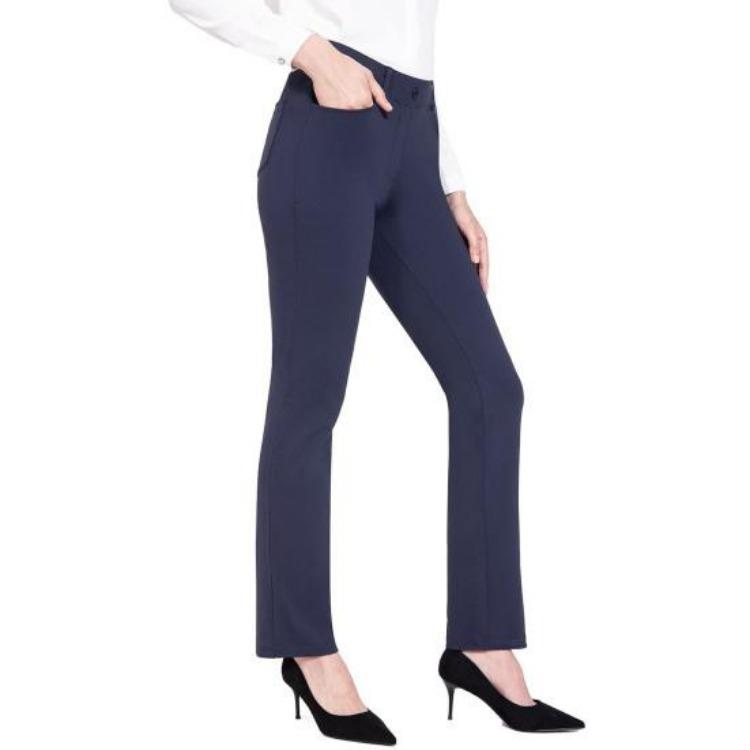 Elastische High-Waist-Schlaghose für Damen, einfarbig, leichte Freizeit Hose mit Taschen