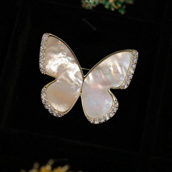 Bo Xin Yun Elegant Women s Mother-of-Pearl Butterfly Brooch - Perfect for Mother s Day