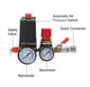 Small Air Compressor Pressure Switch Control Valve Regulator With Gauges Fittings Pneumatic Accessories Quick Response 240V