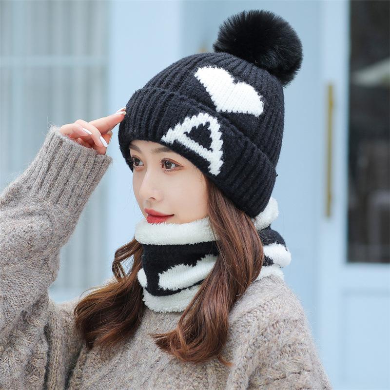 Pom Beanie Hat Scarf Set 