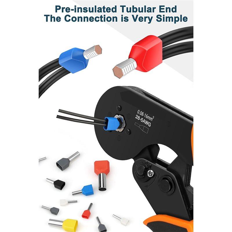 ABBP-Cord Pin End Terminal Dual Boot Lace Wire Ferrules 750Pcs Double Wire Ferrule Kit 8-22 AWG, Twin Ferrules Wire Connector