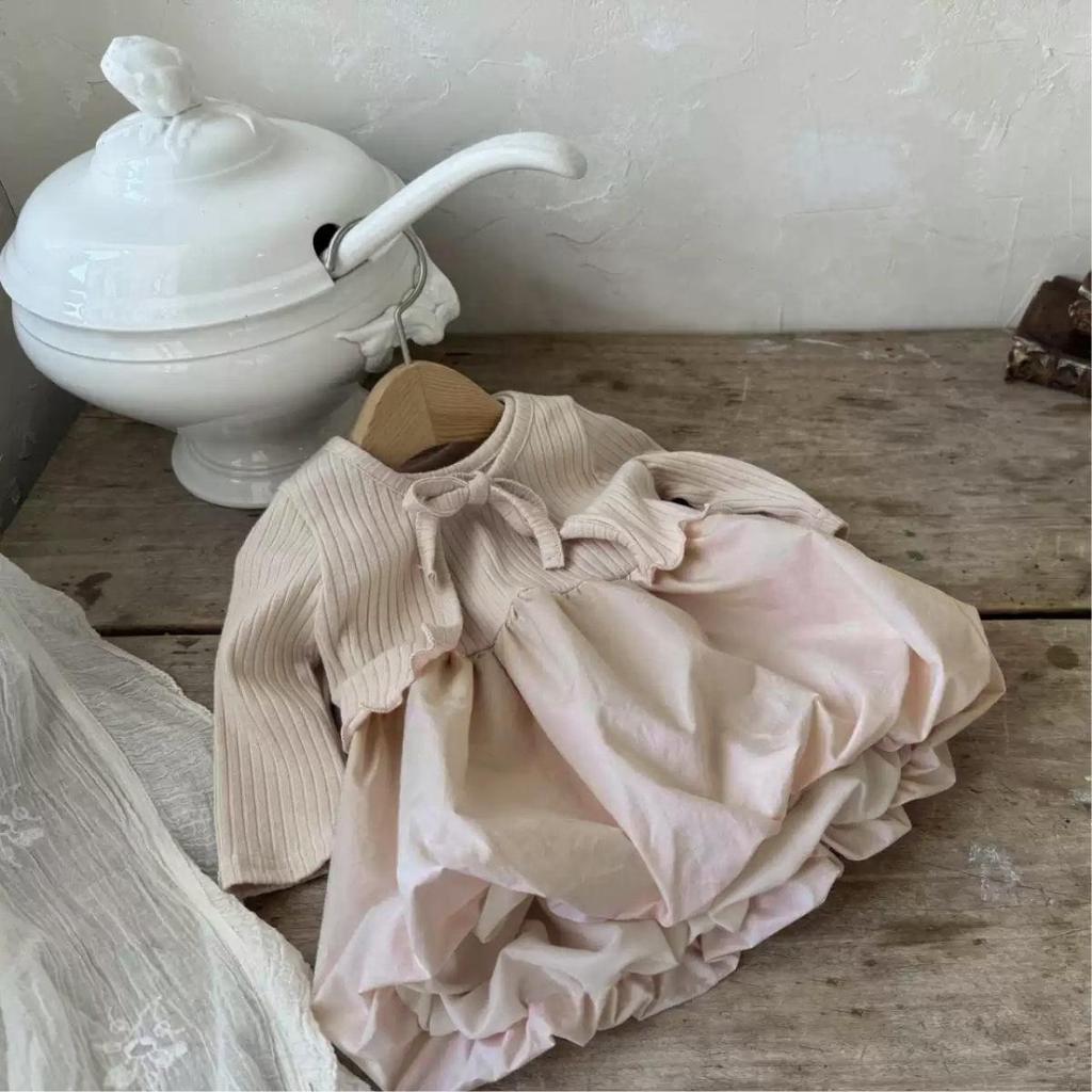 Toddler Girl Ribbed Cardigan & Tutu Dress Set with Sleeveless Lantern Skirt