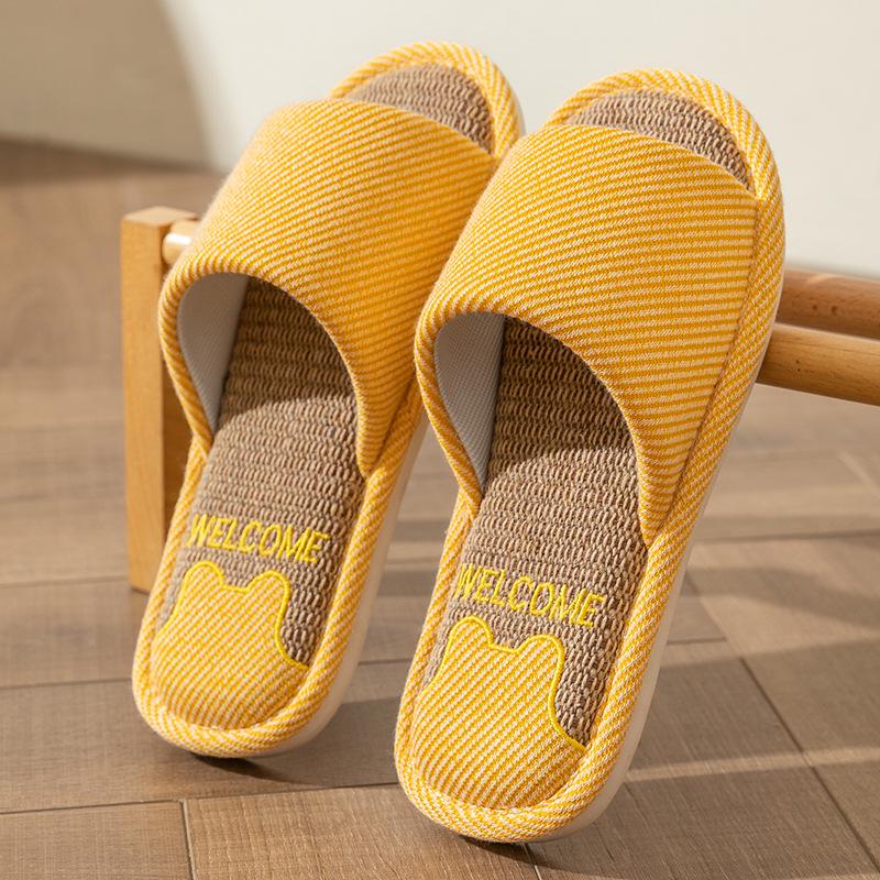 

Домашние тапочки из льна и хлопка: Нескользящие, бесшумные, унисекс, идеально подходят для весны, лета и осени