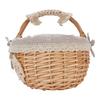 Picnic Basket with Removable Liner Hand Woven Empty Picnic Hamper Basket with Handle for Easter Camping Wedding Gathering