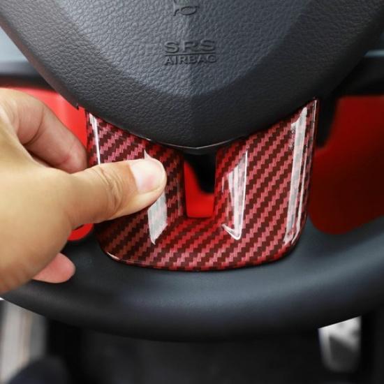 Steering Wheel Moulding Cover Trim for Dodge Challenger Charger 09-14 Red Carbon