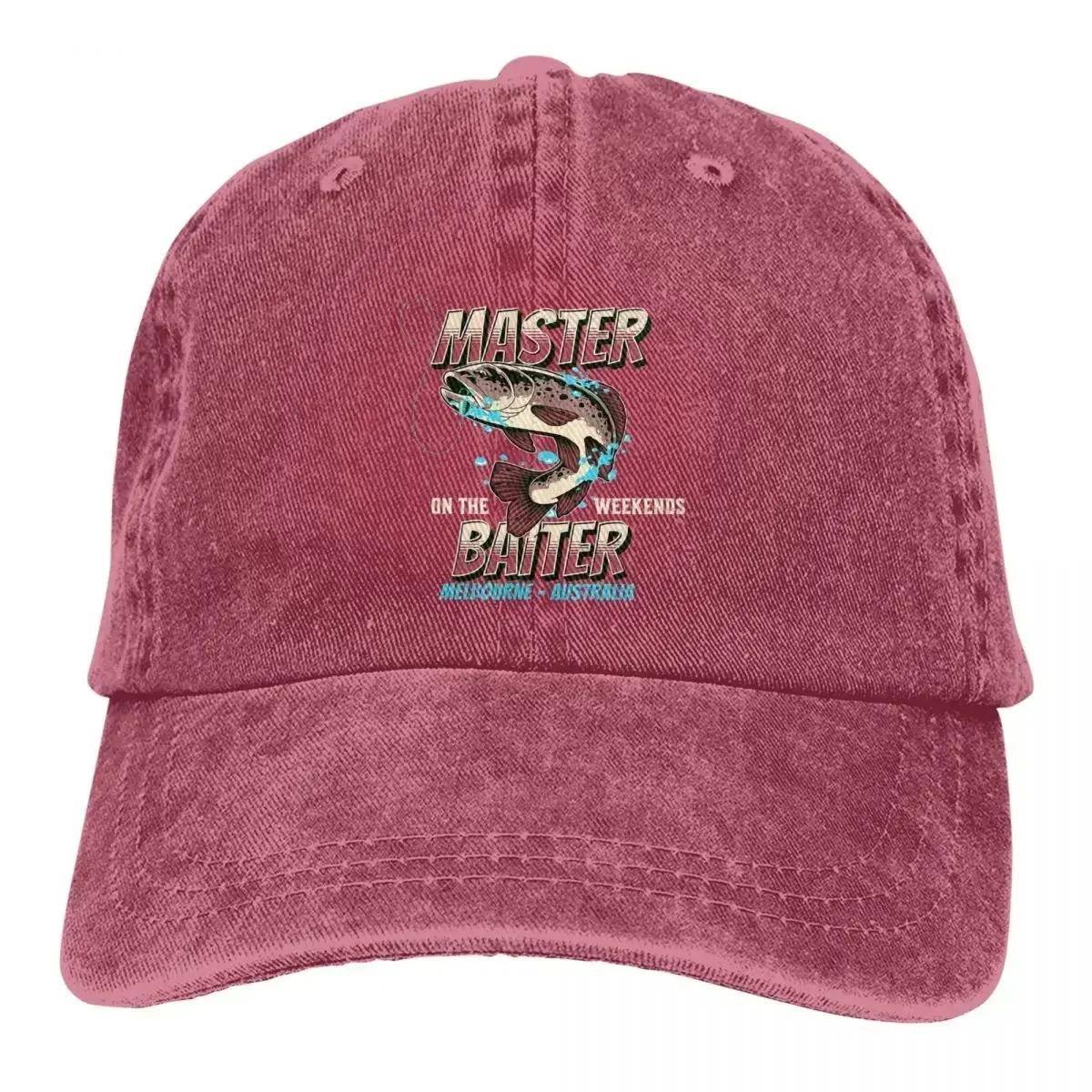Washed Unisexs Baseball Cap Fishing Melbourne Australia Trucker Snapback Caps Dad Hat Master Baiter Golf Hats One Size