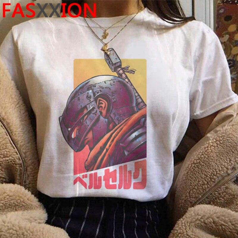 

Летняя верхняя одежда Berserk Guts, футболки унисекс с рисунком, одежда для пар, футболка в стиле Харадзюку, каваи, ulzzang