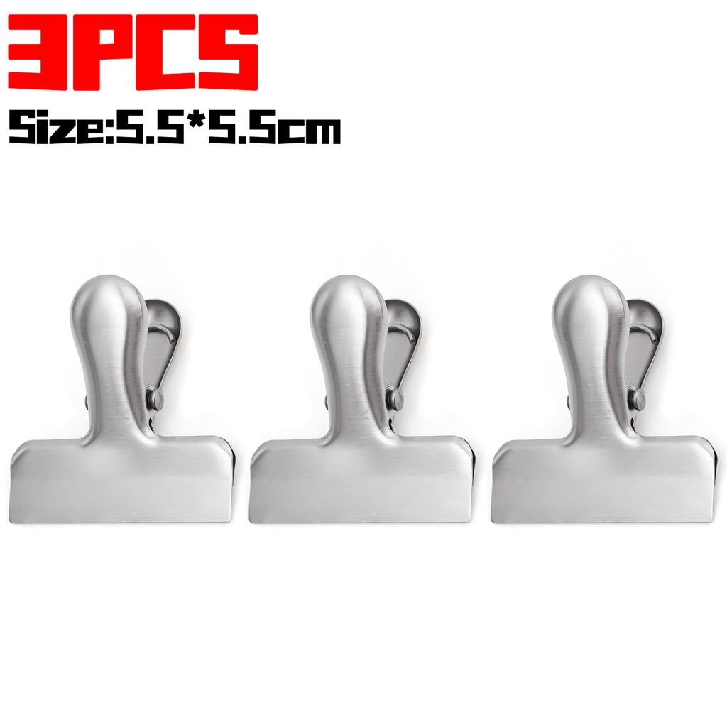 Stainless Steel Food Sealing Clips Snack Potato Chips Pockets Clip Vacuum Fresh-keeping Clamps Kitchen Storage Bag Clip Gadgets