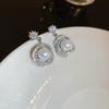 Silver needle metal pearl earrings retro personality earrings court fashion temperament new stud earrings