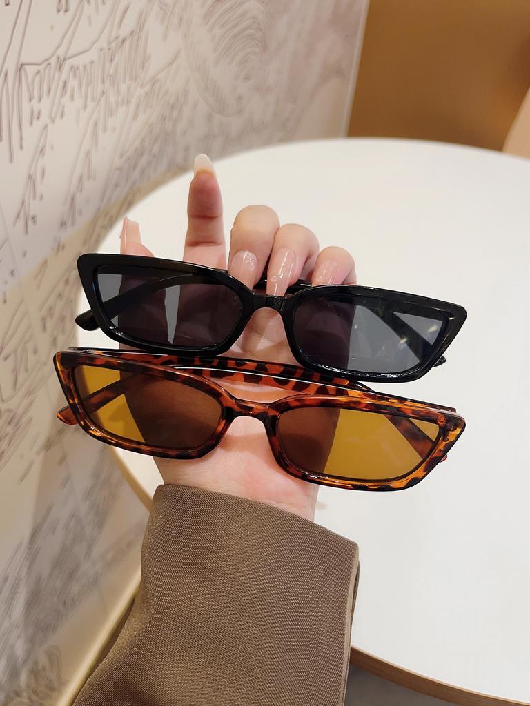 2Pcs Fashionable Cat Eye Frame Unisex Glasses Durable Pc Material Suitable For Parties Outdoor Adventure And Gifts