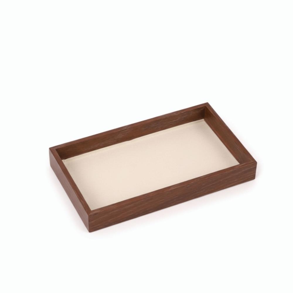 23X13X3CM Jewelry Tray Velvet Surface Flannel Lining Display Tray Walnut Material Exquisite Design Storage Solution Display