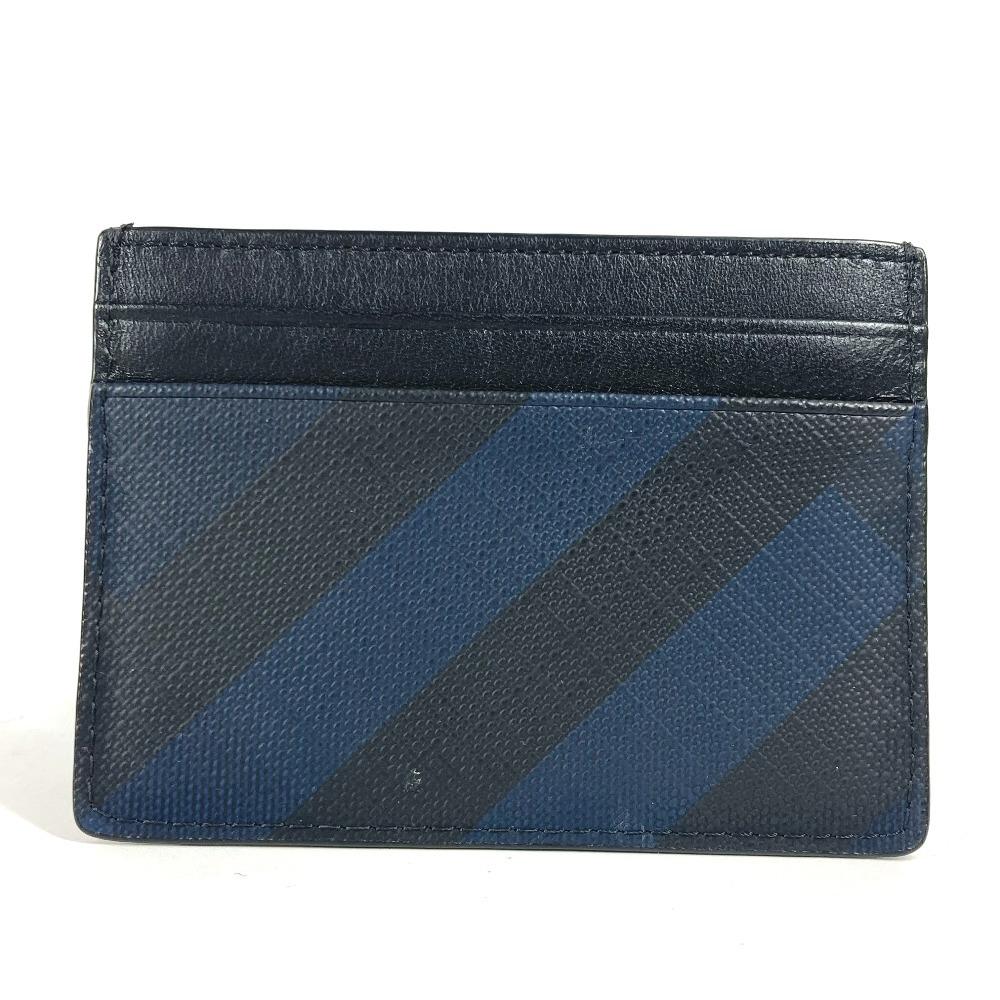 BURBERRY check Business Card Holder Pass Case Card Case Leather/PVC Navy/Black