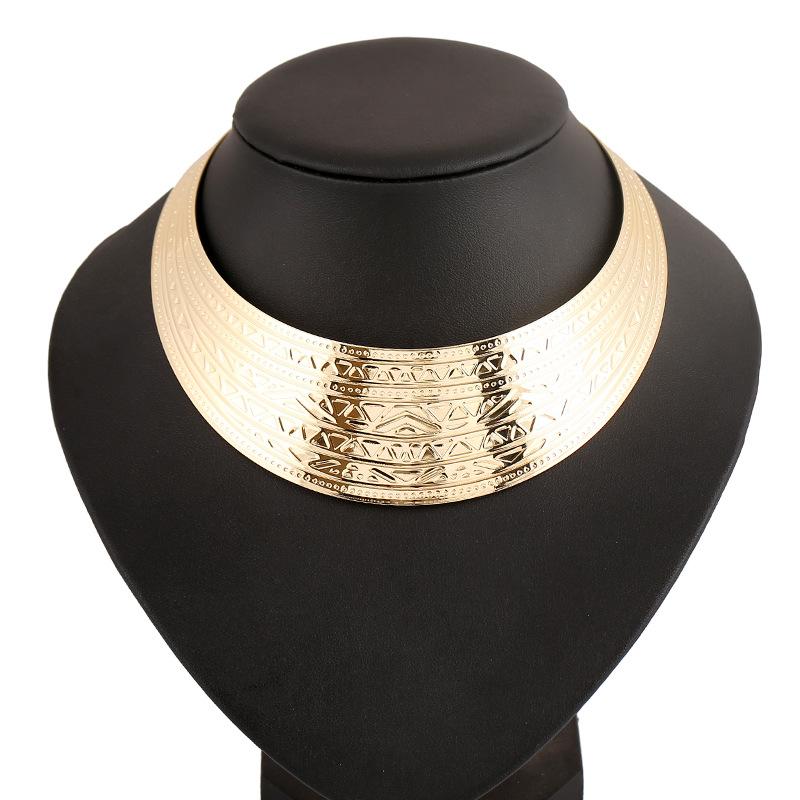 Fashion Jewelry Wide Punk Necklaces Charm Party Necklace Chain Luxury Choker Collar Necklace For Women Collier Femme