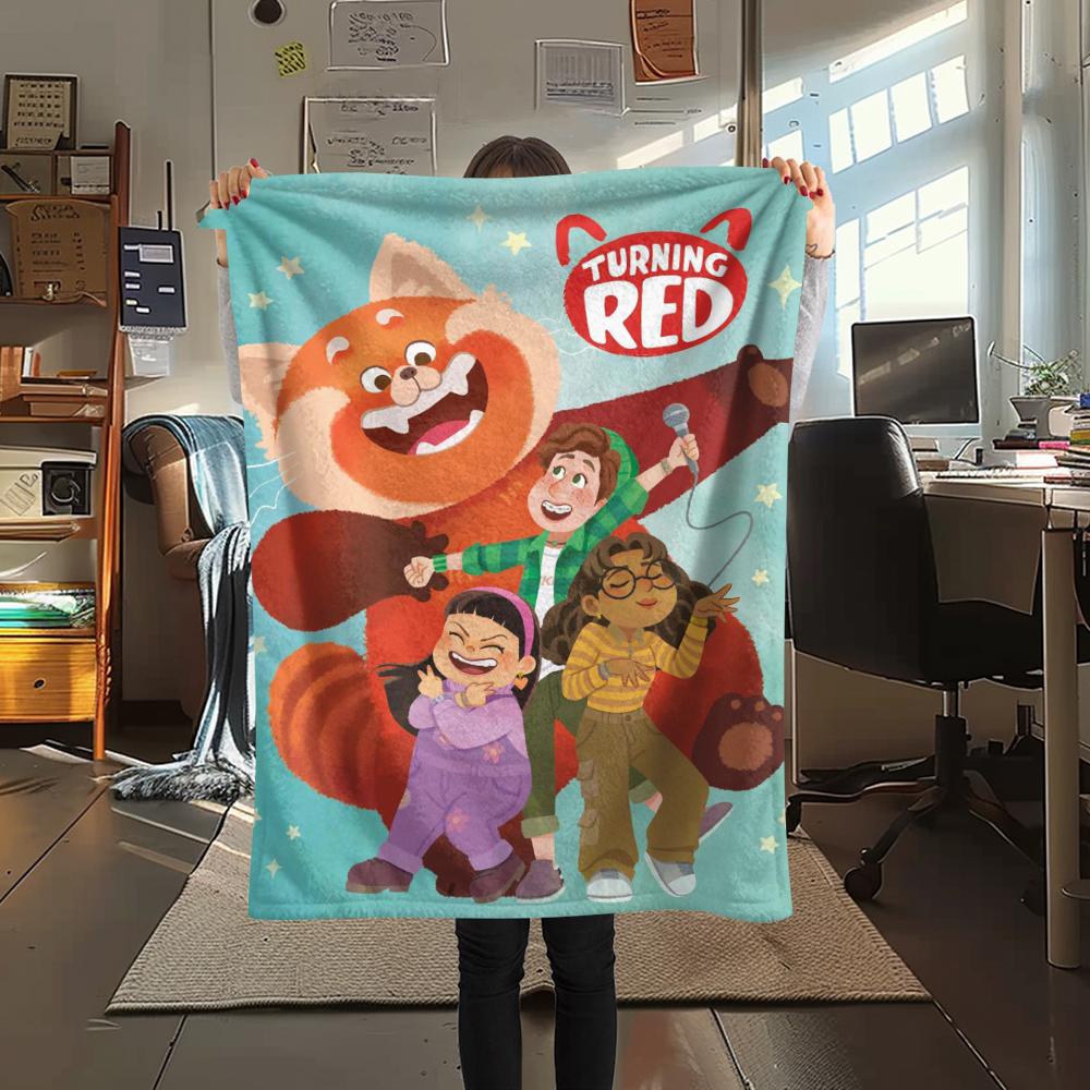 1Pc Cartoon Red Panda Print Flannel Blanket, High quality Comfortable for All Seasons, Home Decor, Warmth and Comfort, Perfect for Gifts