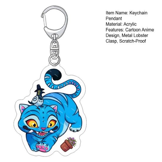 Keychain Pendant 3D Idol Group Design Portable Acrylic Keychain with Metal Lobster Clasp Waterproof Scratch-Proof Key